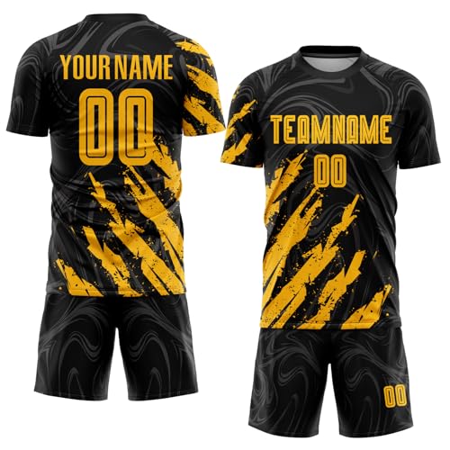 Black Gold Soccer Jersey Set