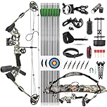 SHARROW Archery Compound Bow and Arrow Set 20-70 LBS Adjustable Hunting Compound Bow Kit for Adults Beginner Outdoor Shooting Target Practice LH/RH (Right Hand, Camo)