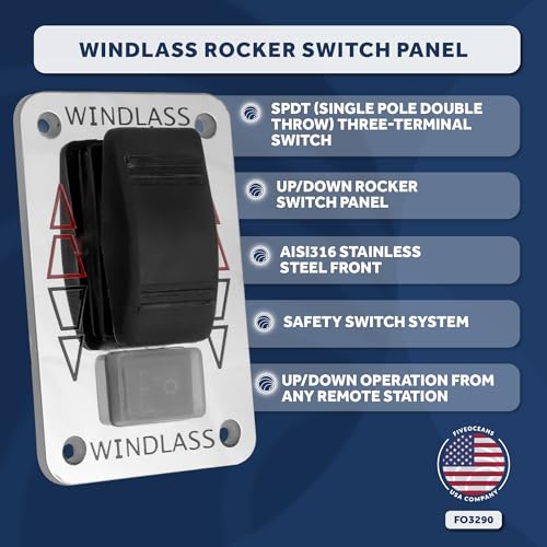 image for Five Oceans Boat Anchor Windlass Up/Down Rocker Switch Panel, Windlass