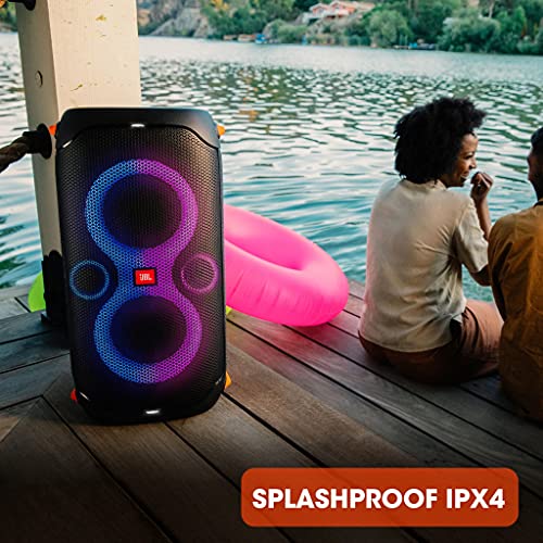 Image of JBL PartyBox110 Portable Indoor and Outdoor Party Speaker with Built-in Lights, IPX4 Splashproof Design, Deep Bass and 12 Hours Playtime, Black