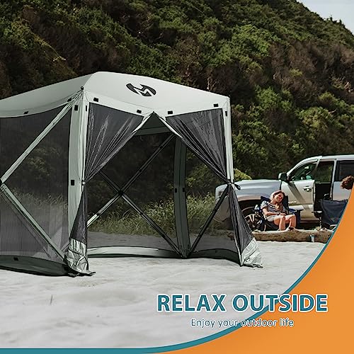 Carpa pop-up portátil para camping 5 personas gris plata miniatura 4
