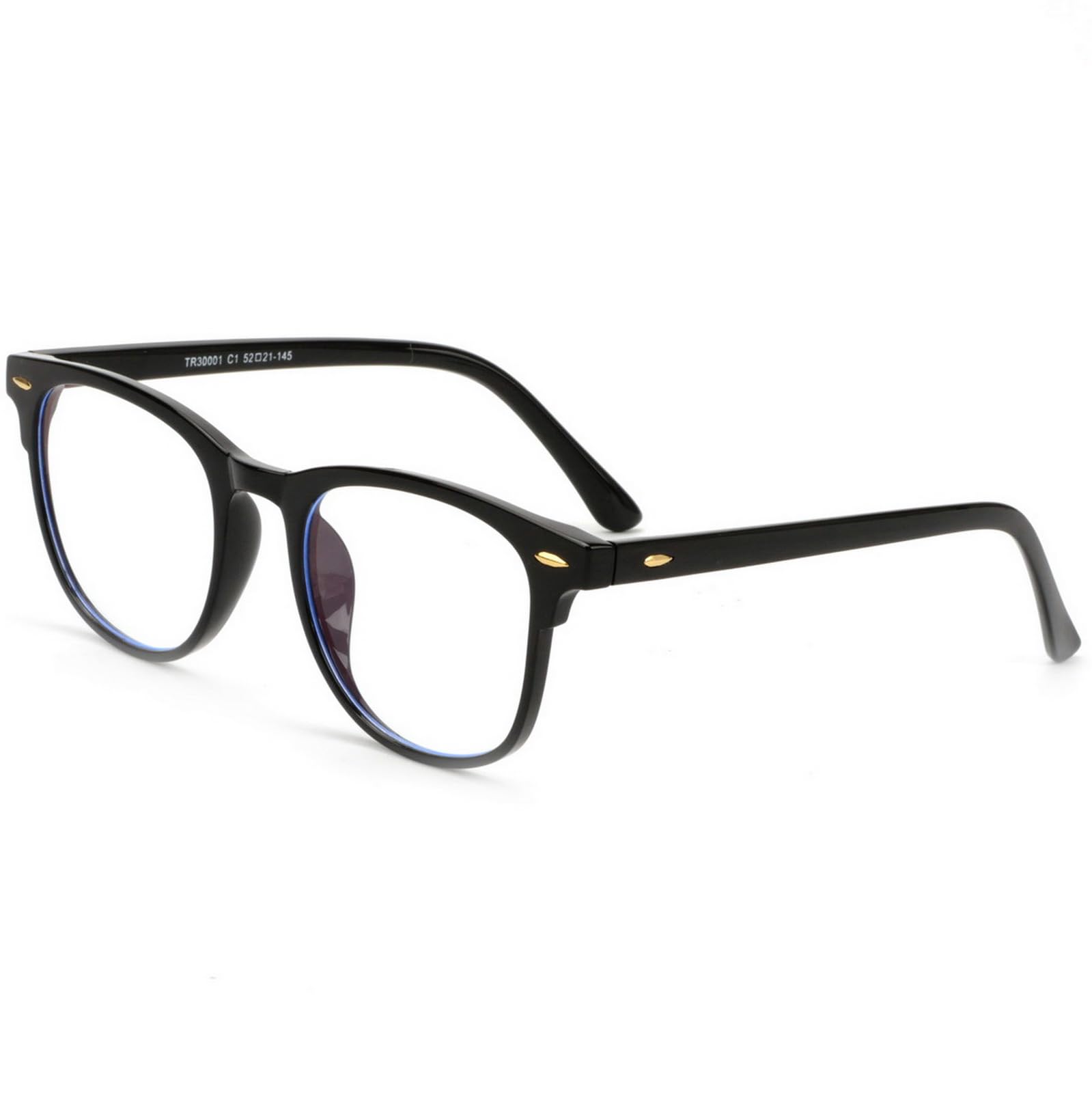 Blue Light Blocking Gaming Glasses Spectacles Anti Eyestrain Glasses Eyewear Retro Vision Care Anti Glare for PC Laptop Gamer Computer Reading - Black