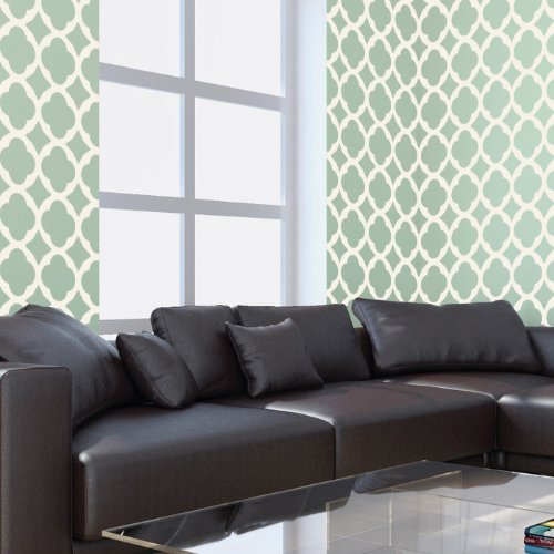 J BOUTIQUE STENCILS Wall Stencil Moroccan Tiles Allover Template for Walls just Like Wallpaper - Free Shipping