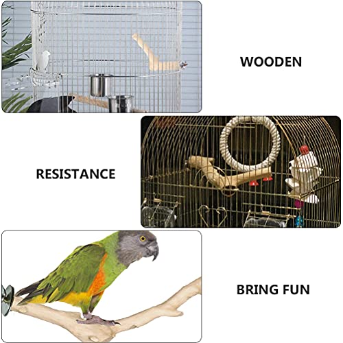 iplusmile Vogel Accessoire 2 STKS Vogels Baars Houten Pole Papegaai Slijpen Tanden Staaf Papegaai Kooi Staande Staaf - Afbeelding 5