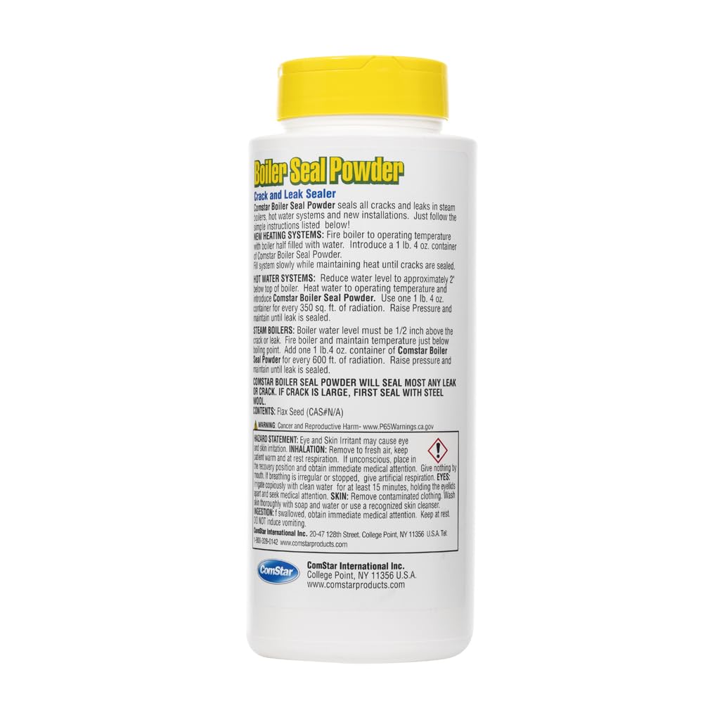 ComStar Boiler Seal Powder, Fast-Acting Leak Sealant for Steam Boilers & Hot Water Systems, Non-Freezing & Odorless Formula, Seals Cracks & Stops Leaks Instantly, Safe for All Systems, 1 lb. (40-222)
