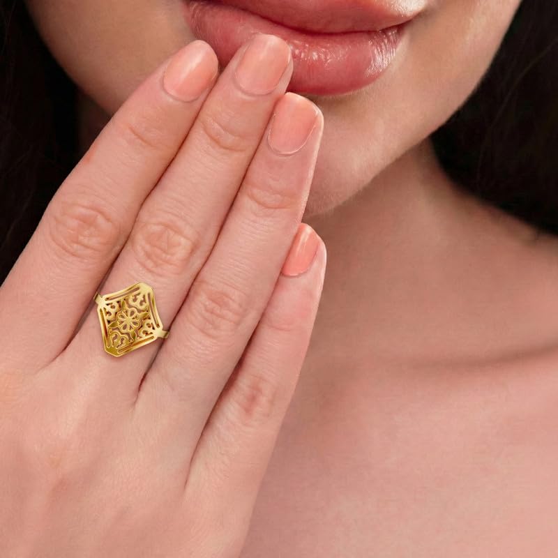 Image of KISNA 9KT / 14KT / 18KT Petra Bloom Yellow Gold Ring For Women | S14