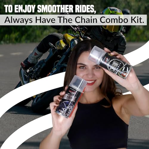 Image of MIKANIX Combo Of Chain Lubricant + Cleaner + Motocycle & Car Polish With Cleaning Brush Cleans Shines & Protects Your Bike Chain | Car Interior & Exterior Cleaning (550 ml) (Pack of 4)