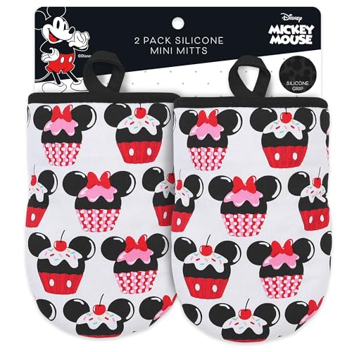 Image of Disney Mickey & Minnie Mini Oven Mitts, 2-Pack, Heat Resistant 450F