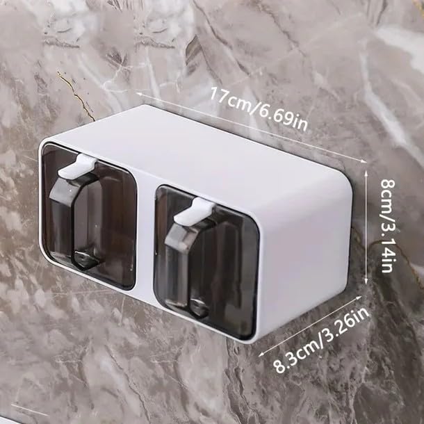 Image of ZEUS GLOBALIZED Wall-Mounted Spice Holder - Kitchen Seasoning Box & Organizer for Herbs and Premix Powders - Durable Plastic Spice Rack Floating Shelves - (2 GRID)
