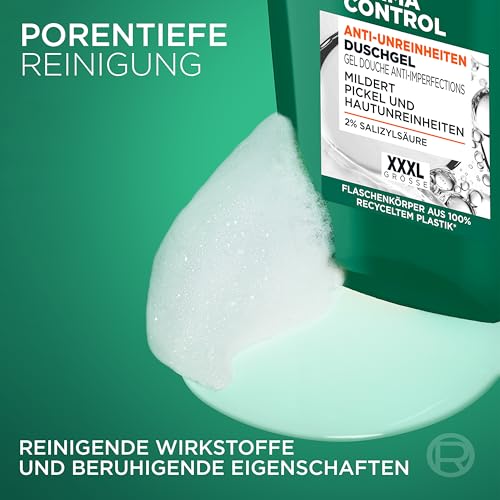 L'Oréal Men Expert XXXL Duschgel und Shampoo für Männer, Duschbad zur Reinigung von Körper, Haar und Gesicht, Herren Körperpflege für zu Unreinheiten neigende Haut, Derma Control, 1 x 1000 ml