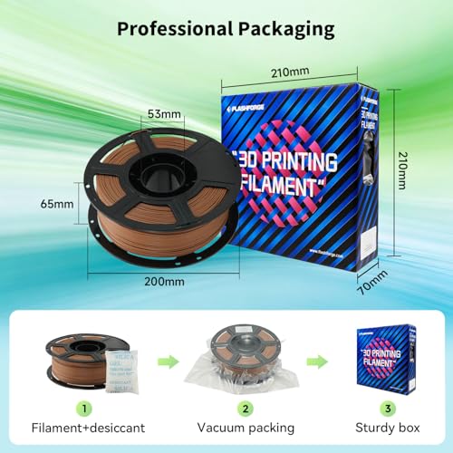 Image of FLASHFORGE High Speed PLA+ 3D Printer Filament Light Brown, Enhanced Melt Flow for Faster, Smoother Prints, 500mm /s Rapid Printing, Feature Sleek Matte Finish, Rich and Solid Color