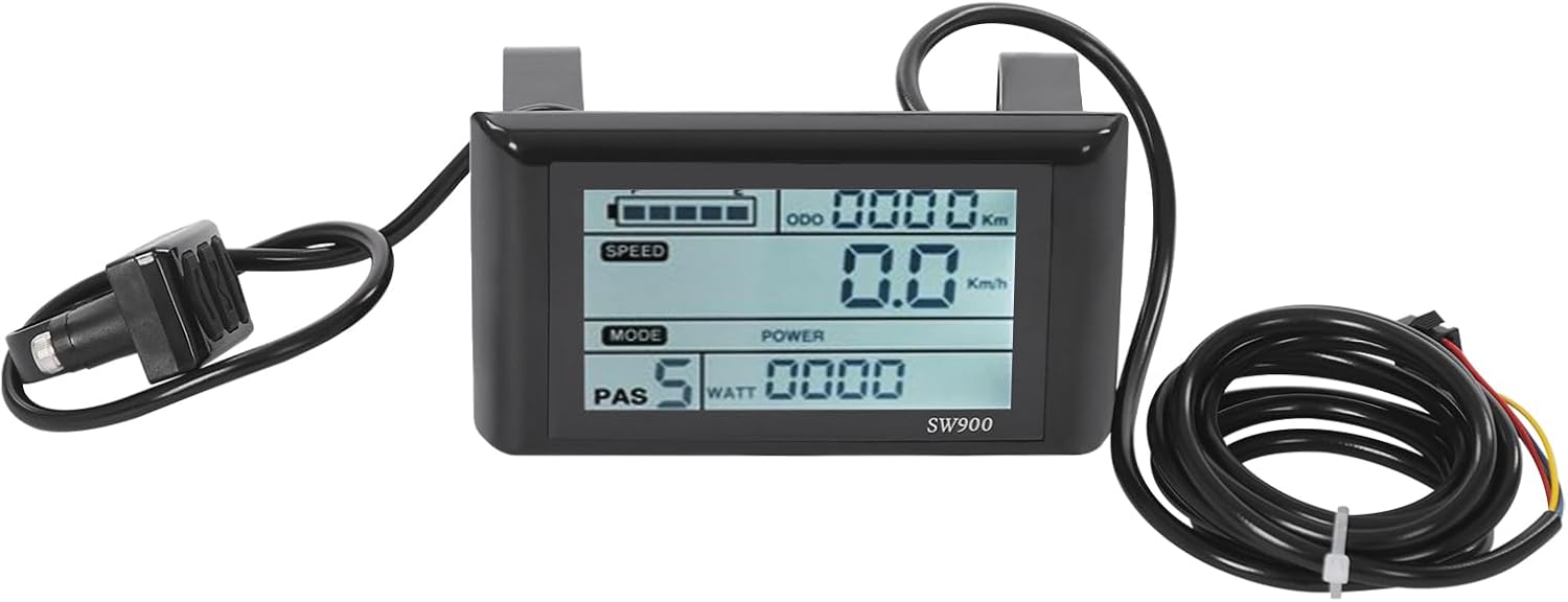 Ebike Display, 36V-72V Colorful Waterproof Cycling Computer with Charging Port for Mobile Devices, Ebike LCD Display to Enrich Cycling Journey