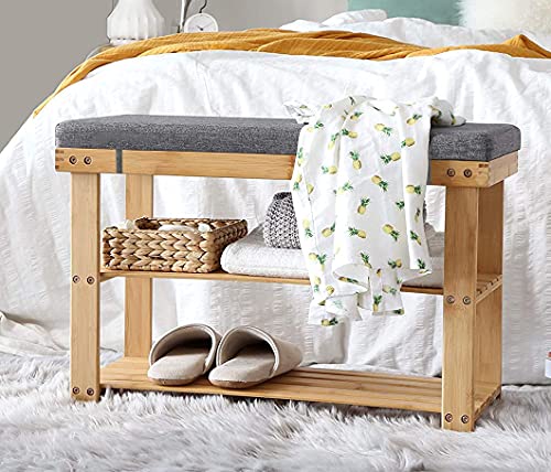Image of Loveboat Washable Bench Cushion, Non-Slip Bench Pad for Shoe Storage, Window, Piano, Dining 30 inchx14 inchx2 inch Dark Grey
