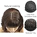 Dream Soul Short Curly Wavy Bob Wigs With Air Bangs Shoulder Length Synthetic Natural Black Mix Brown wigs for women