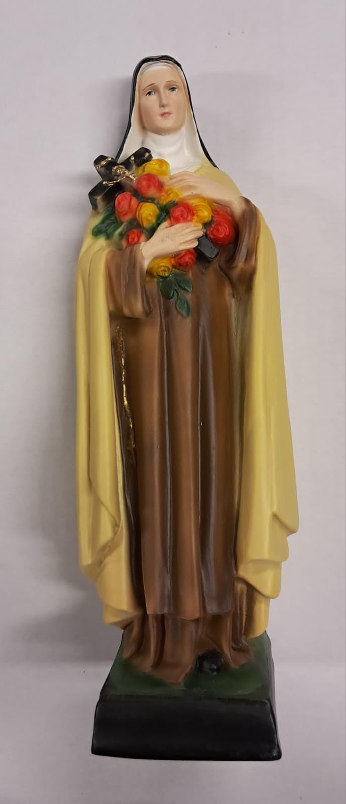 ArteSacraCaravaggio Statua di Santa Teresa del Bambin Gesù cm 30 (11,81 inches) in marmo resina piena decorata a mano di produzione artigianale italiana
