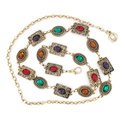 ILuvatar glass diamond chain belt metal metal belt women's western style belt women's belt bling bling F1174