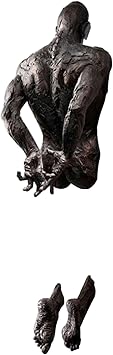 atcdfuw Wall Sculpture,3D Through Wall Figure Sculpture Resin Abstract Electroplating Crafts Decor