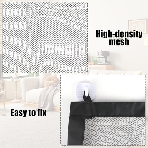 2 Stück Türgitter Katze 110x72 cm Türschutzgitter Ohne Bohren Katze, Hundetürgitter mit 8 Klebehaken, Treppenschutzgitter Hund Hundebarrieren, Türgitter für Hunde Katzen für Treppen, Korridore, Küchen