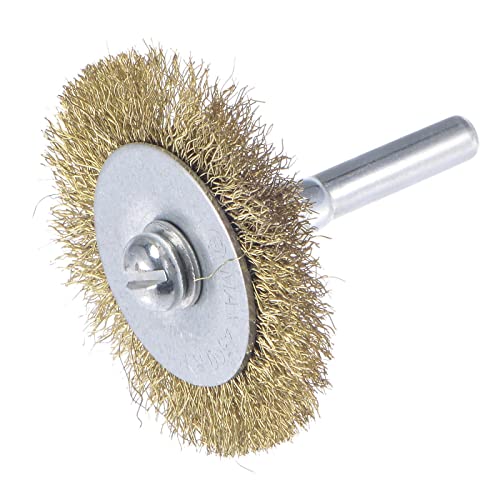 Tool parts 0.175mm Wire 6mm Shank 50mm x 6mm Stainless Steel Brass Plated Wheel Brush
