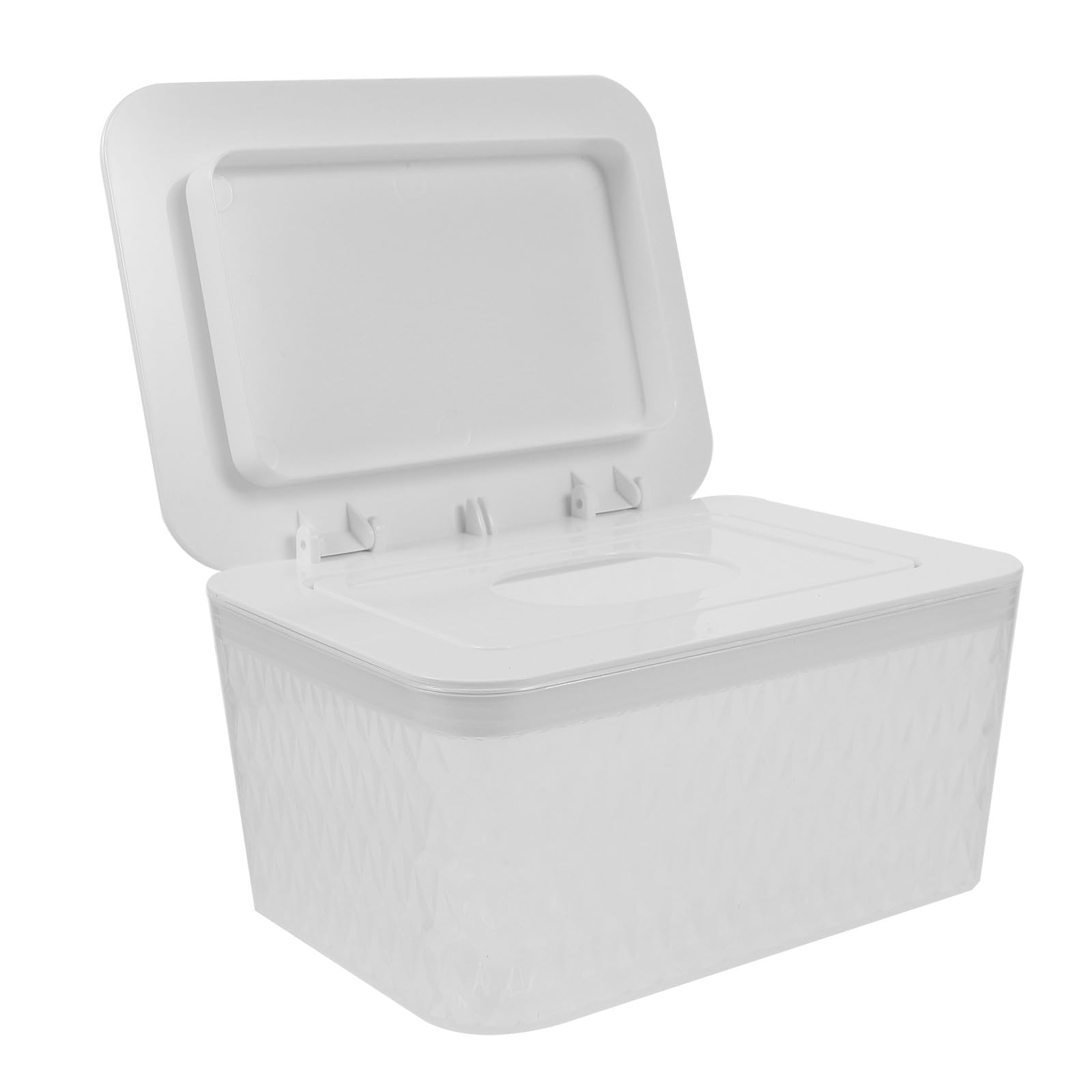 Dispensador de Toallitas Reutilizables Tapa, Caja para Toallitas Húmedas de Plástico Cristal Blanco, Contenedor Portátil para Baño y Hogar, Soporte Práctico para Limpieza
