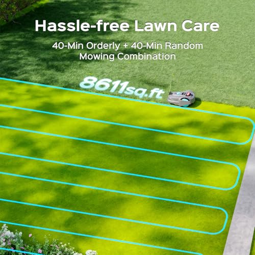 YARDCARE M800Plus Cordless Robot Lawn Mower with GPS + Visual Navigation, Bow-Shaped Path Mowing, APP Control, 4.0Ah Automatic Robotic Lawnmower for 1/5 Acre, Obstacle Avoidance, Height Adjustment - Image 5