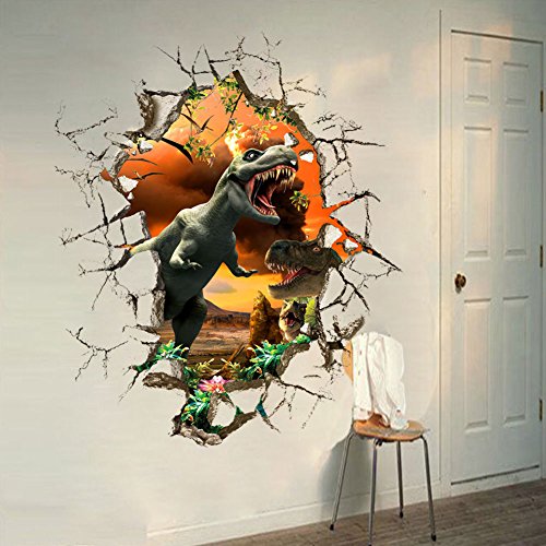 Benjaphong-449 Wall Decals Quotes Family Making Memories : Dinosaur Jurassic Park Large 3D Wall Sticker Kids Bedroom Mural Wallpaper Decor