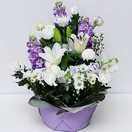 Amazon お彼岸 お供え 仏花 ゆりのお供え花 アレンジメント サイズで選べる 色合いで選べる エーデルワイス 花工房 2lサイズ おまかせ フラワーアレンジメント オンライン通販