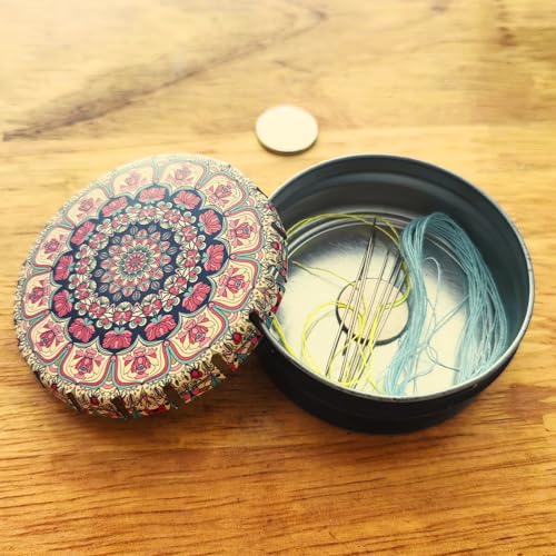 Tin Needle Minders Needle Pins Holders Needles Nanny with Magnet Sewing Machine Needle Keeper, Cross Stitch Embroidery Magnet Needles Organizer Box