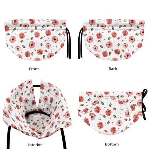 Image of Pink Rose Tea Cosy, Scratches-Proof Insulated Kitchen Teapot Dust Cover with Drawstring, Tea Pot Cozy Breakfast Warmer for Home Kitchen Table Decoration