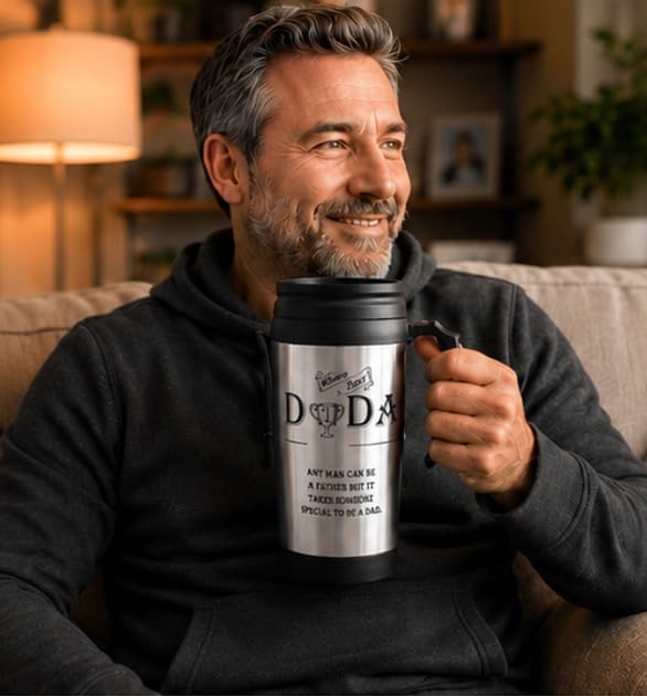 Arora 8836 World's Best Dad Travel Mug, Stainless Steel - Image 2