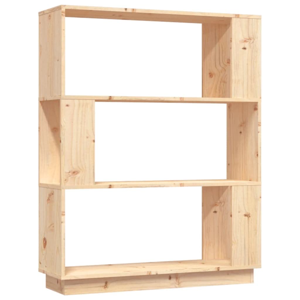 Estantería estrecha para salón y pasillo en madera natural de pino moderno