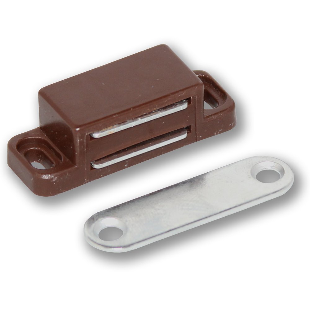 Heavy Duty Magnetic Door Catch - Brown - Holds Up to 6kg (Pack of 1)