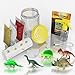 Dan&Darci Dino World Terrarium Kit for Kids - LED Light in Lid Dinosaur Toys for Boys &, Girls Age 3, 4, 5, 6, 7, 8+ Year Old Boy Gifts - Toy Dinosaurs Garden - STEM Science Gardening Kits