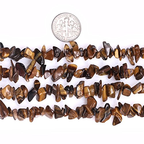 Image of 5-8mm Yellow Tiger Eye Chips Natural Chip Stone Beads for Jewelry Making | Semi Precious, Loose Gemstone, Healing Crystal, Rocks, 230Pcs Strand, Drilled, DIY Bracelets Necklaces Earrings Crafts Supply