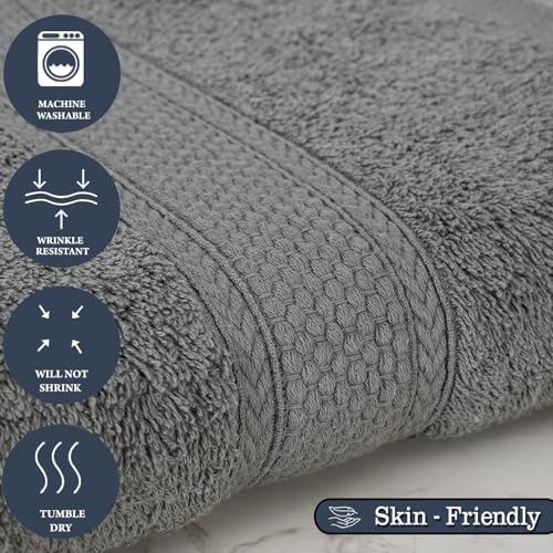 Image of FRESH FROM LOOM Luxury Edition 500 GSM Egyptian 100% Pure Cotton Towel | Soft Dual Stitched Bath Towel for Men & Women | No Hand Touch Production (27x54 inch | Charcoal Grey)-1pc