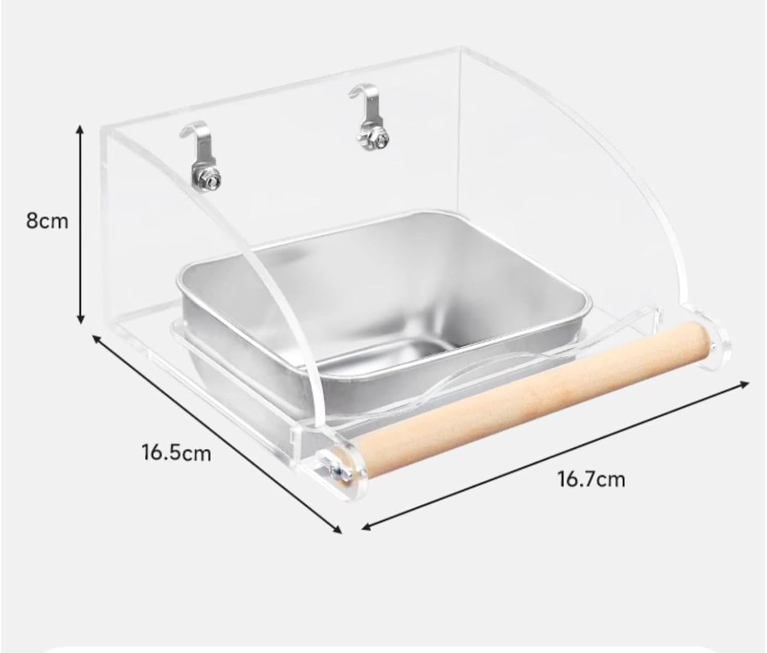 Bird Cage Seed Catcher Feeder with Perch Anti-Slip Stand, Parrot Food Bowl image 5