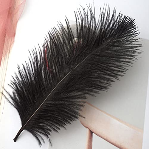 Bamboopack 50Pcs Black Natural Ostrich Feathers Plume Fluffy Feahters 6-8Inch(15-20cm) for Wedding Centerpieces Table Decoration (WTTC66300) - Image 2