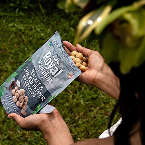 Royal Hawaiian Orchards Sea Salt & Cracked Pepper Macadamia Nuts, Gluten-Free, Vegan, Non-Gmo, Kosher - 4 Oz (Pack Of 1) #TOP4