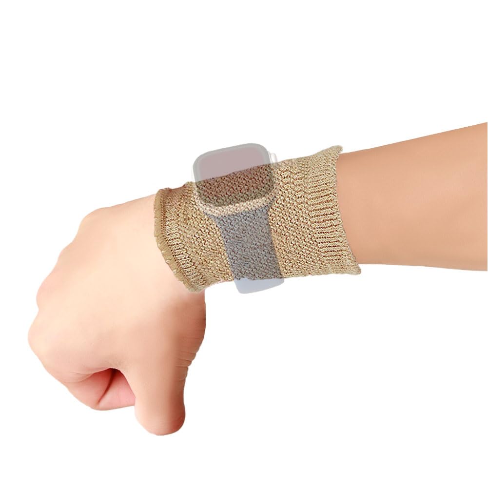 Amazon.co.jp: ウォッチ リストバンド 腕時計サポーター ウォッチサポーター 2枚入り(両手首分) オーガニックコットン 手首カバー 薄手  蒸れ対策 綿混素材 レディース 日本製 (きなこ(ベージュ)) : スポーツ＆アウトドア