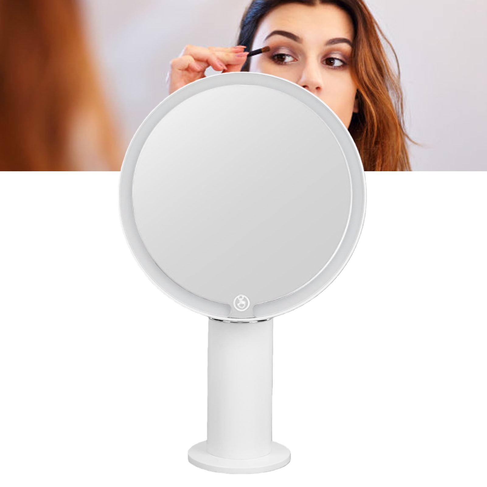 Tyenaza Specchio per trucco illuminato, altezza regolabile Ricarica USB Specchio cosmetico LED dimmerabile a 3 colori con luce