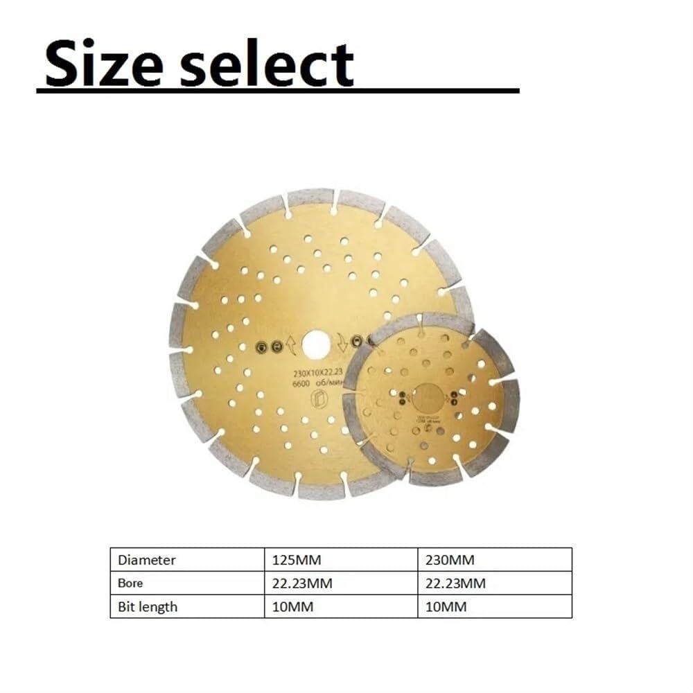 Tarcza diamentowa 125/230 mm - Prasa na gorąco Tarcza do cięcia na sucho do narzędzi do kamienia, granitu, betonu i asfaltu(22.23mmx125mm)