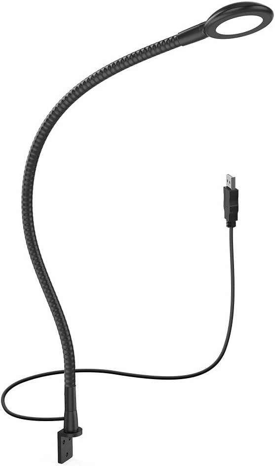 TROND Halo 2W Mountable LED Desk Clip Lamp for Bedside, Nightstand, Headboard or Workbench (USB Charging, Touchable Stepless Dimmer, Minimalist Design)