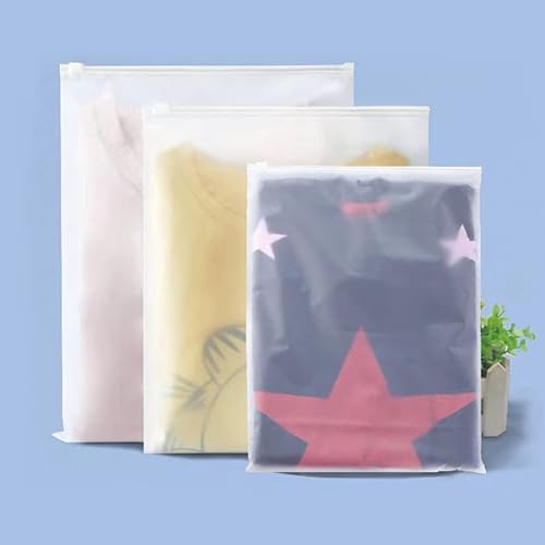 Belit Bolsa de almacenamiento de viaje, 15 bolsas de almacenamiento transparentes con cremallera esmerilada para ropa, zapatos, artículos de