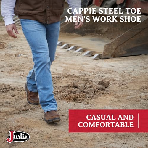 Justin Cappie Steel Toe Work Boots for Men - Full-Grain Leather Moc Toe Chukka Boots with Oil- and Slip-Resistant Outsole, EH-Rated2
