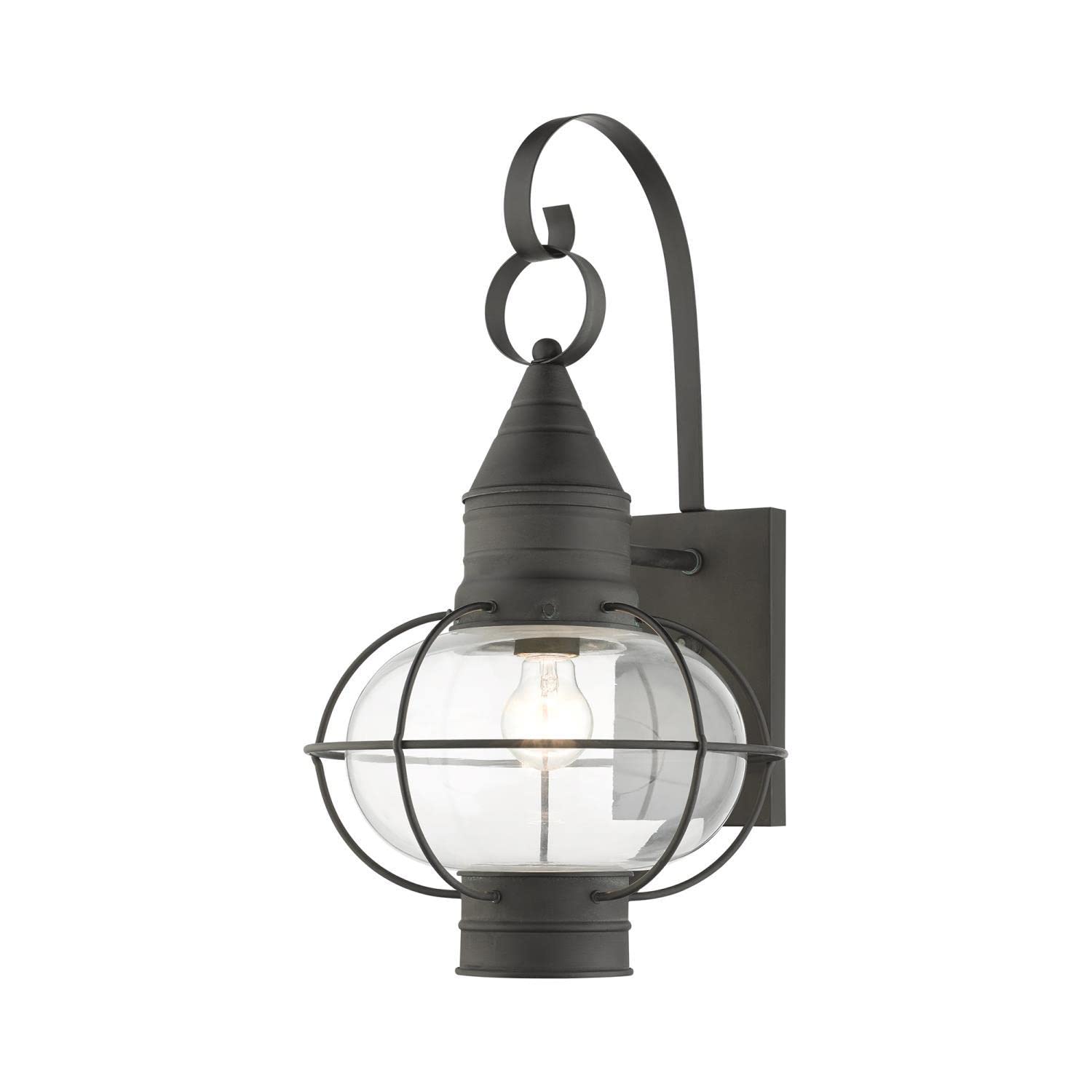 Livex Lighting, 26904-61, Newburyport, Large Outdoor Wall Lantern, Charcoal