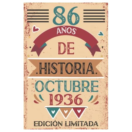 86 Años De Historia Octubre 1936: Libro de visitas, cuaderno, 110 páginas de felicitaciones, idea de regalo, regalo Para la esposa, novia, mujer, La madre