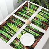 UREJD Tischsets Abwaschbar 4 Set,Vinyl Platzsets Abwaschbar für küche Speisetisch Hotel,Kaffeehaus,Festsaal,Platz-Matten,Wald aus Mammutbäumen, nordwestlicher Regenwald,30x45cm