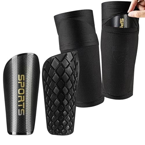 Zorplex Fútbol Espinilleras, Espinilleras Incorporadas con Calcetines, Medias con Bolsillo para Sujetar Las Espinillera para Niños y Adultos, Equipo de Fútbol Escolar y Partidos de Fútbols (M)