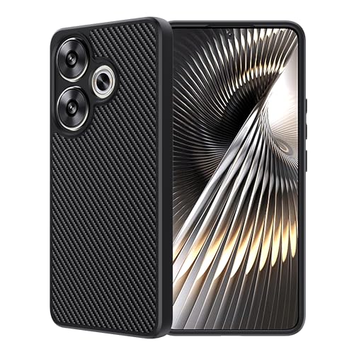 for Xiaomi Poco F6 Case,high qualit,PC Material Carbon Fiber,Scratch Resistant,FlexibleFull Protection,Anti-Skid-Black