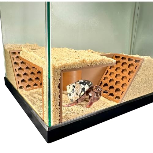 Image of Lucky Critter Hermit Crab Underground Tunnel Cave Corner | Hermit Crab Climbing Tank Decor Hide Hideout | Enrichment Habitat Hideaway Decoration Accessories Supplies Toys Ornaments